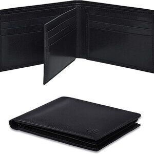 Leather Wallet for Men - RFID Bifold Wallets with 9 Credit Cards 1 ID Window Sli